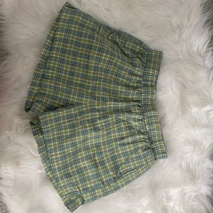 plaid green shein shorts
